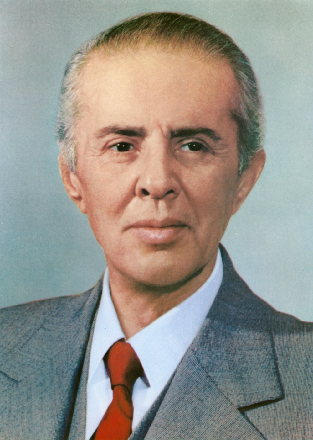 Энвер Ходжа, ноябрь 1984 года (албанский постер середины 80-ых годов прошлого века)